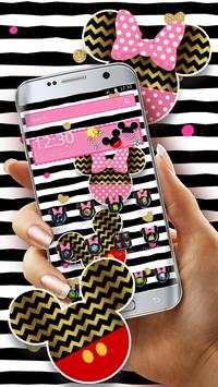 Cute Mouse Glitter bow Theme скриншот 1