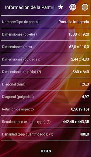Información de la Pantalla screenshot 1