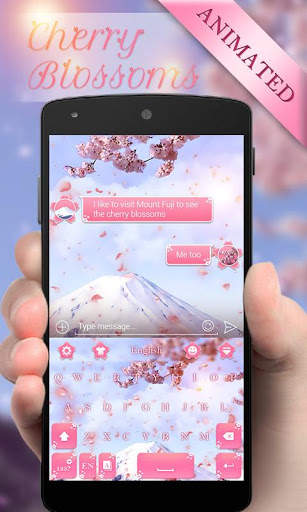 Cherry Blossoms GO Keyboard Animated Theme 1 تصوير الشاشة