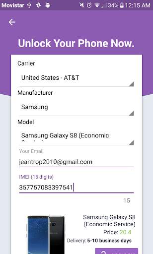 att unlock code (Liberar Teléfonos) screenshot 6