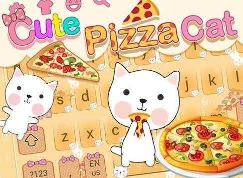 Cute Pizza Cat Keyboard Theme screenshot 5