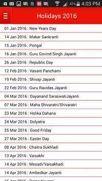Indian Holiday Calendar 2016 screenshot 4