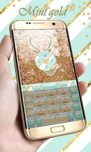 Mint Gold GO Keyboard Theme screenshot 5