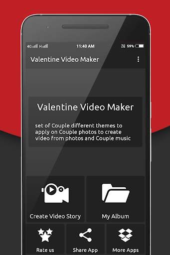 Valentin Day Video Maker Music screenshot 1