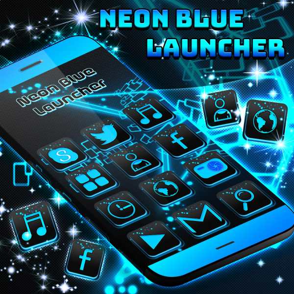 Neon Blue Launcher screenshot 1