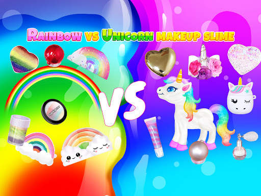 Rainbow vs Unicorn Makeup Slime screenshot 6