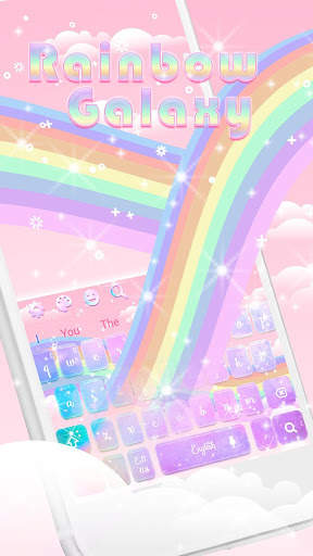 Glossy Galaxy Rainbow Keyboard Theme screenshot 1