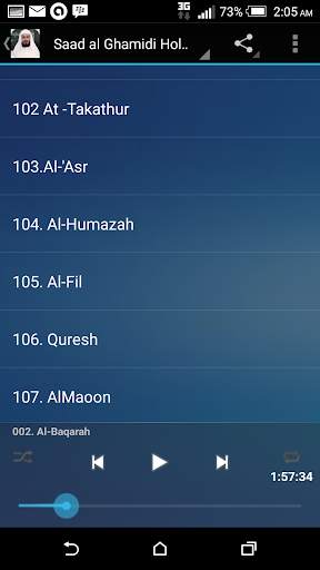 Saad al Ghamidi Holy Quran MP3 скриншот 5