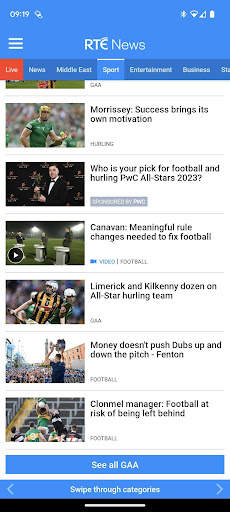 RTÉ News screenshot 2