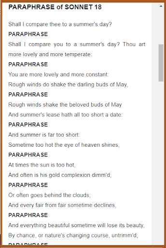 Shakespeare's Sonnets & Analysis 4 تصوير الشاشة