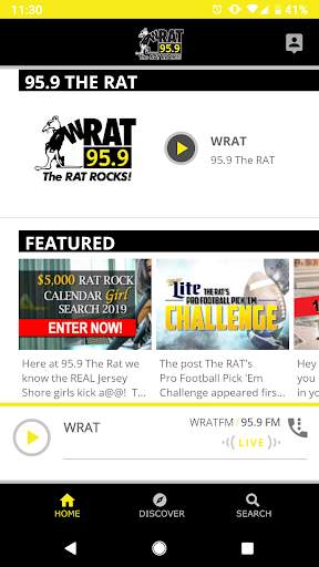 WRAT 95.9 The Rat Player screenshot 1