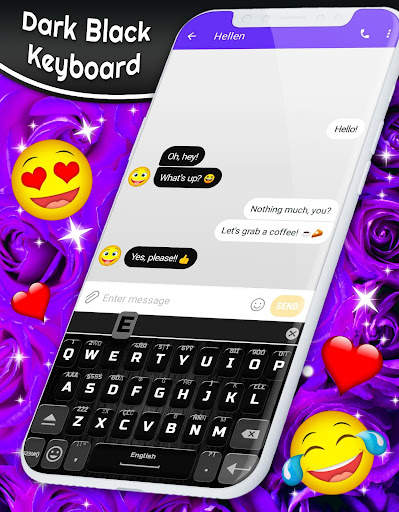 Dark Black Keyboard ⭐ Dark Theme Keyboards Free screenshot 3