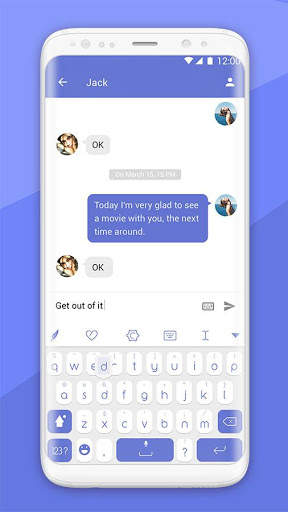 Blue&White Keyboard Theme screenshot 2