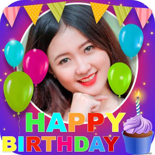 Happy Birthday Photo Frames &amp; Background, Text icon