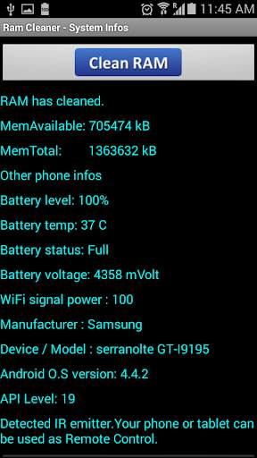 Ram Clean - System Info screenshot 2