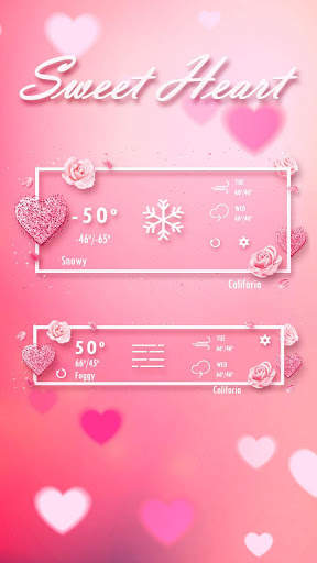 Sweet Heart GO Weather Widget screenshot 2