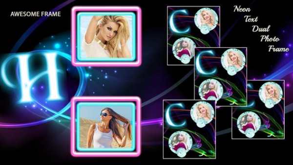 Neon Text Dual Photo Frame screenshot 2