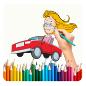 Race Car Coloring Page For Kids icon
