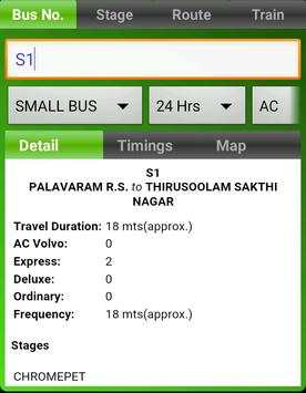 MTC Bus Route Lite screenshot 1