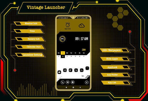 Vintage Launcher 2021 - App lock, Hide App screenshot 1