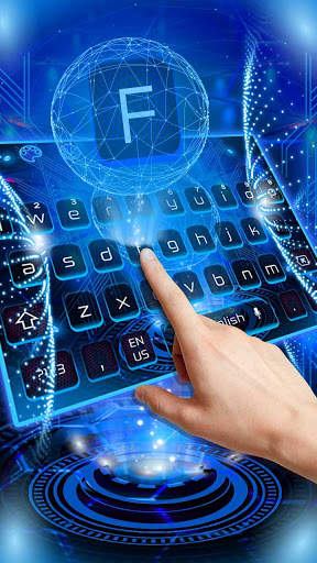 Technology Neon Blue Theme screenshot 2