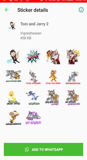 Tom and Jerry What's Up Stickers App in Tamil screenshot 2