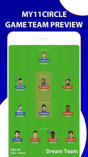 Myteam11 App : Cricket Earn Money Guide स्क्रीनशॉट 2