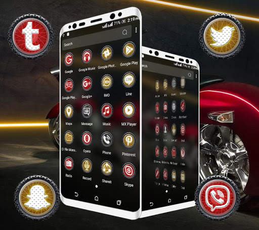 Red Bike Launcher Theme скриншот 3