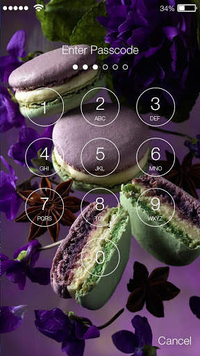 Yummy Pink And Purple Macarons Screen Lock screenshot 2