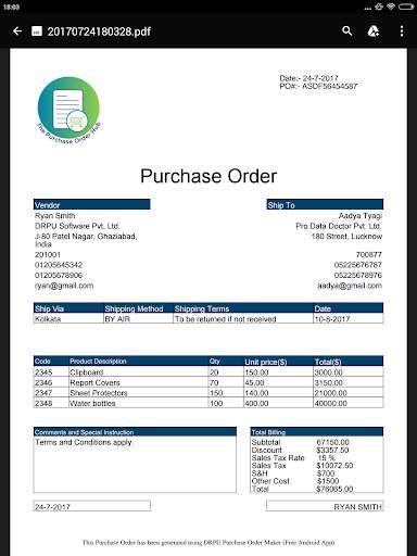 Invoice & Purchase Order Maker screenshot 14