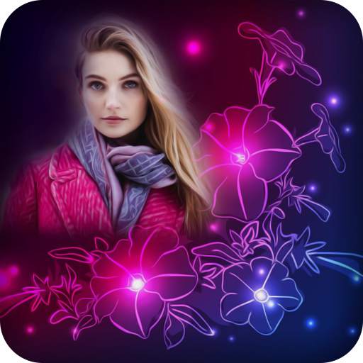 Neon Flower Overlay Effect - neon photo editor 5.0
