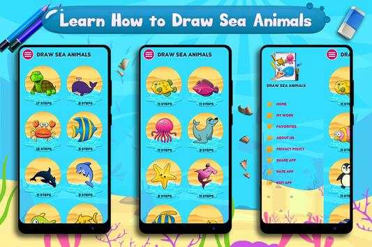 Learn to Draw Cute Sea Animals screenshot 4