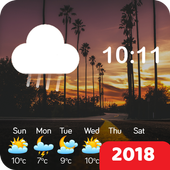 Transparent Clock &amp; Weather icon