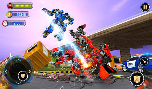 US Robot Car Transform - Police Robot Fighting screenshot 7