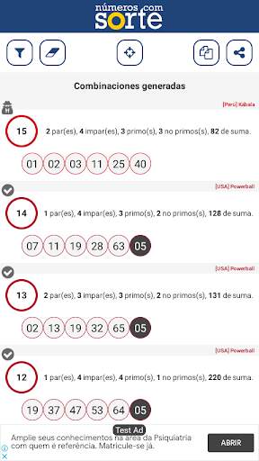 Números de la suerte: combinaciones para loterías screenshot 4