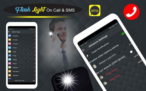 Flashlight on Call and SMS: Flash Alert 2021 screenshot 1