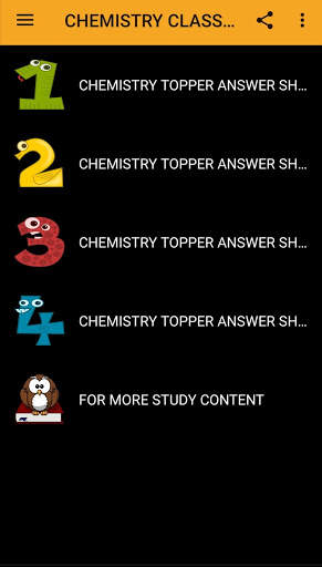 CHEMISTRY CLASS 12 TOPPER ANSWER SHEET скриншот 1
