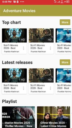 Adventure Movies App screenshot 1