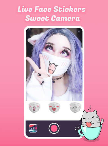 Live Face Stickers Sweet Camera screenshot 7