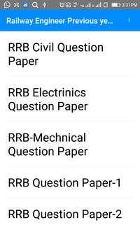 Previous Year Question Papers - Railway Engineer скриншот 1