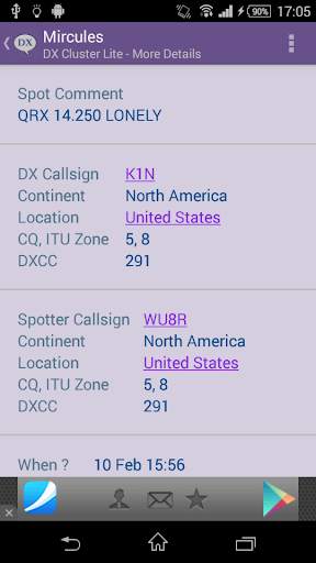 Mircules DX Cluster Lite screenshot 4