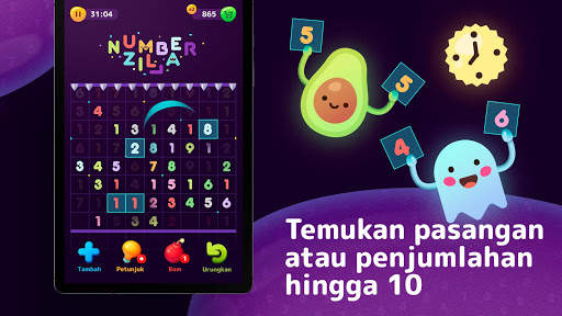 Numberzilla - Puzzle permainan screenshot 13