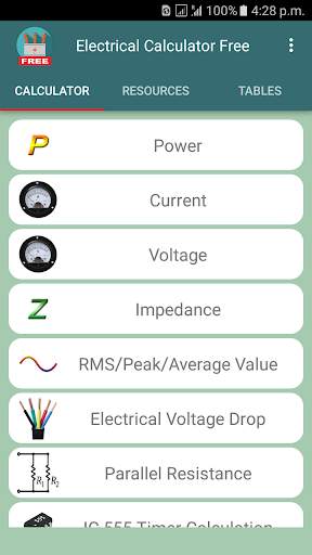 Electrical Calculator Free screenshot 1