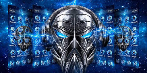 Blue Tech Skull Theme screenshot 4