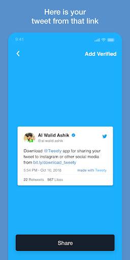 Share tweet on instagram - Tweety App screenshot 3