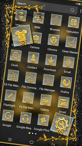 Golden Black Glitter Theme Launcher screenshot 2