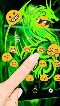 Green Flame Dragon Keyboard Theme 2 تصوير الشاشة