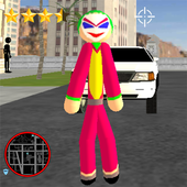 Stickman Joker Gangaster Rope Hero icon