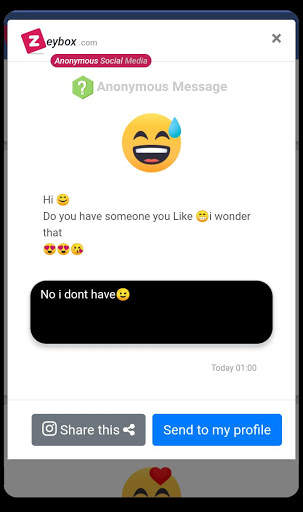 Zeybox - Anonymous Message screenshot 4