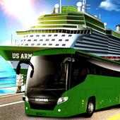 US Army bus Driving : Tourist Off Road city Coach